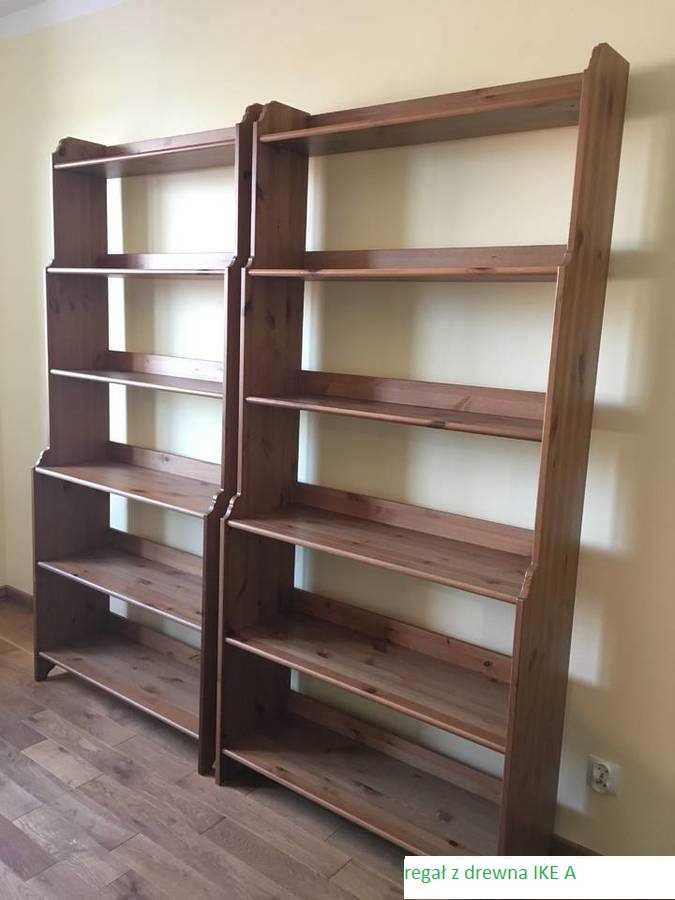 Regaly IKEA LEKSVIK- HEMNES-witryna-drewno-sekretarzyk