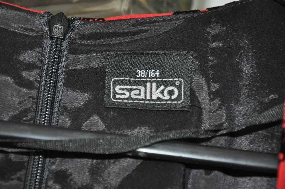 ( Nowa) SALKO Sukienka R.38/164 z podszewką, rękaw 3/4 czarno czerwona