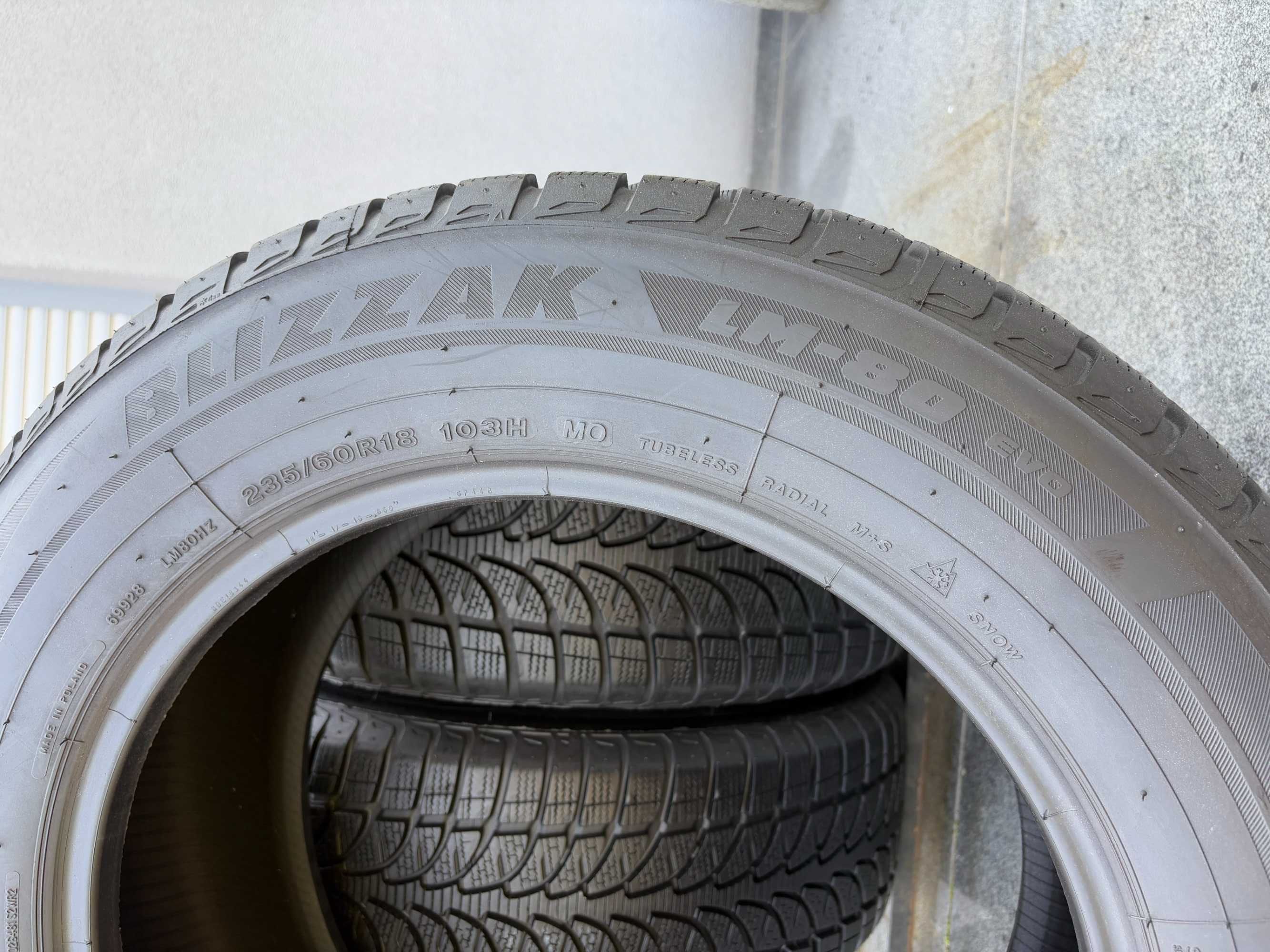 4szt zima 235/60R18 Bridgestone Blizzak 8mm 2021r DEMO! ZL2 gwarancja