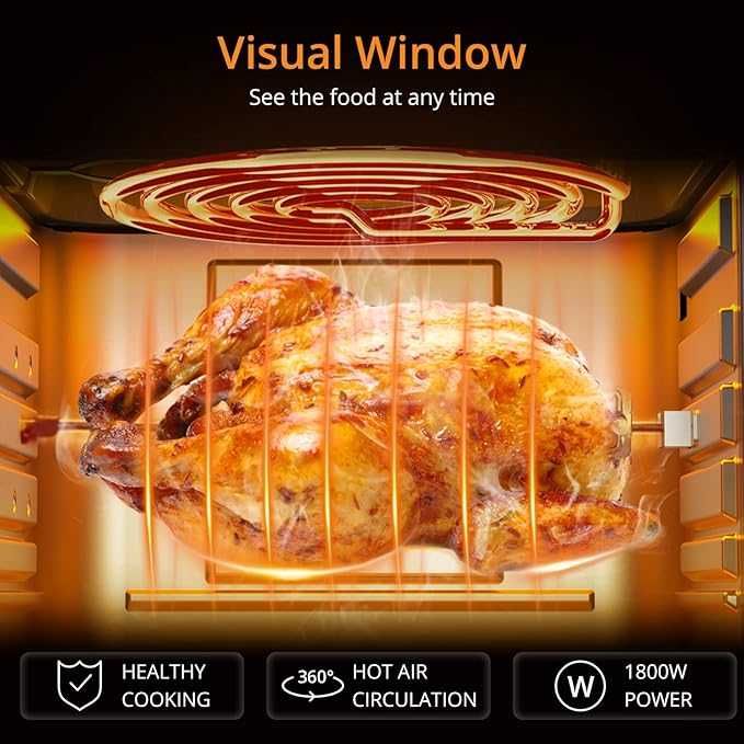 Airfryer / mini piekarnik 18 l, 1800 W, LED, 10 funkcji, akcesoria