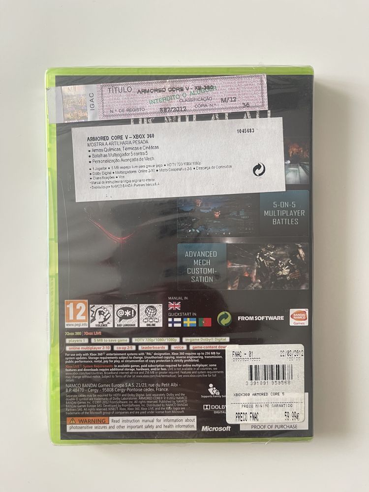 Armored Core V Xbox 360 / Novo / Selado