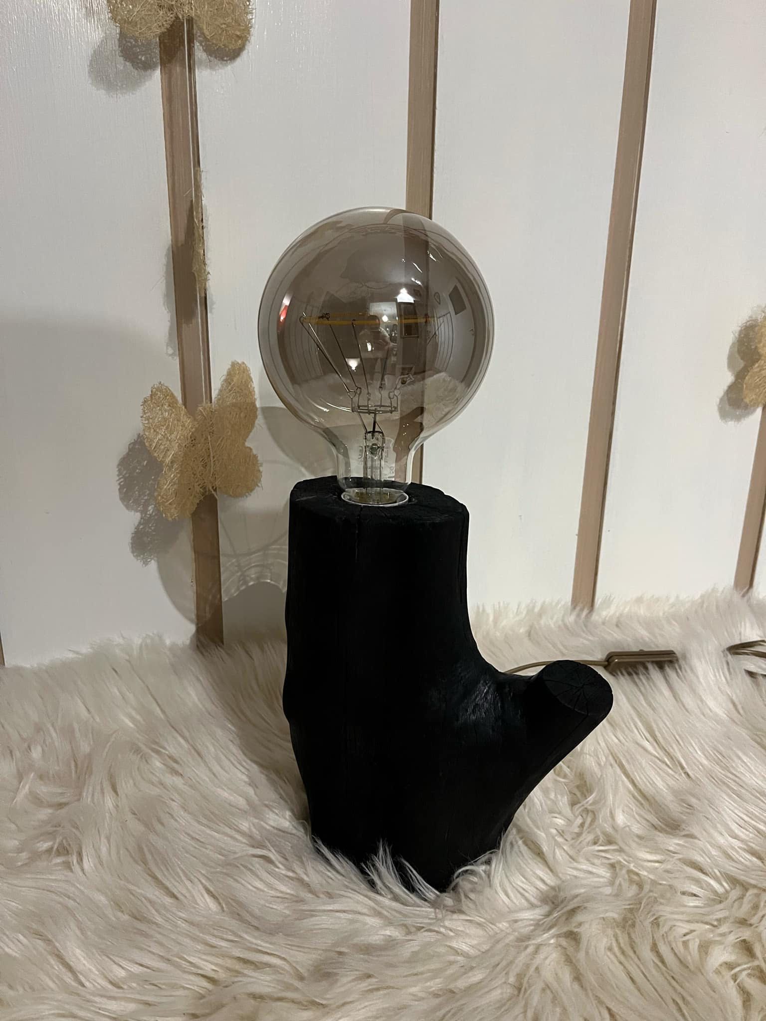 lampka drewniana dębowa rustykalna vintage