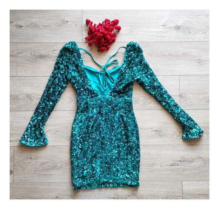 Sukienka cekinowa QUIZ (S/36) #zielona #turkusowa #świąteczna #party
