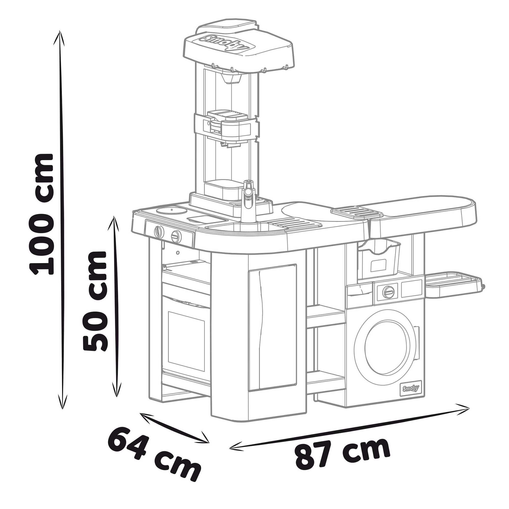 Кухня Smoby 2 в 1 "Тефаль. Кухня+Пральня" з пр та сушк, 311050