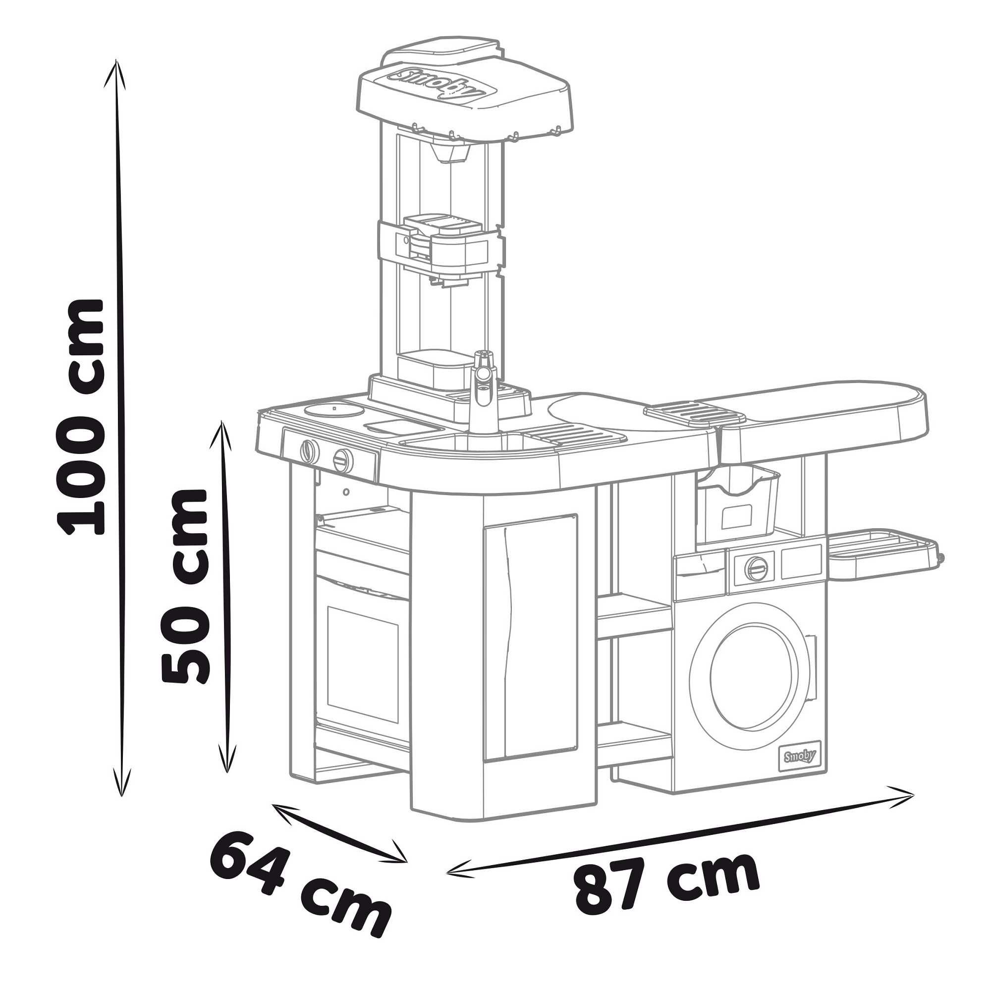 Кухня Smoby 2 в 1 "Тефаль. Кухня+Пральня" з праскою та сушкою, 311050