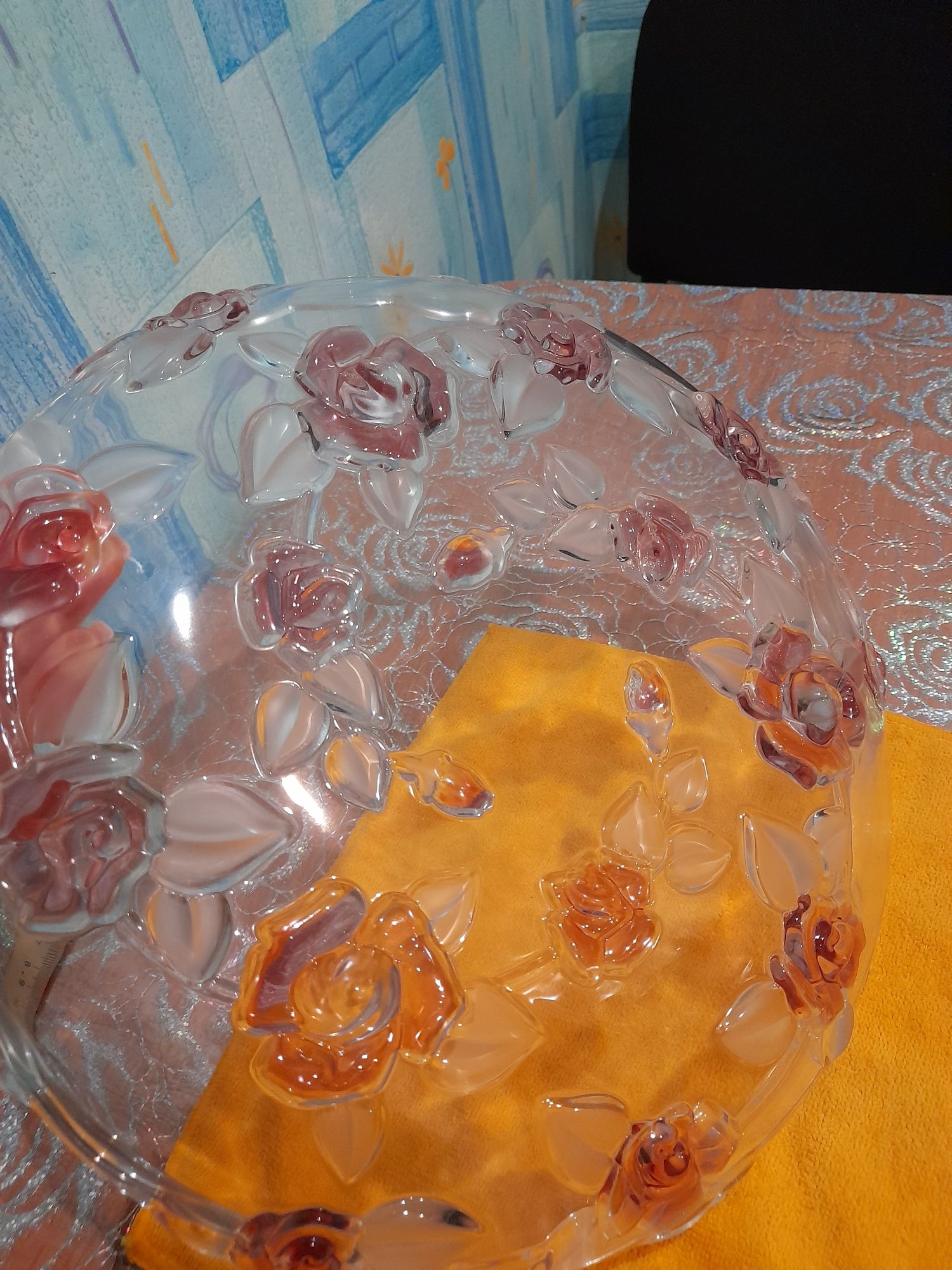 Продам набор пиалок розы стекло Германия б/у