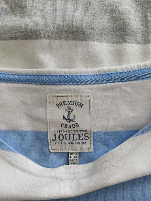 Biała bawełniana sukienka letnia w poziome paski 100% cotton Joules 44