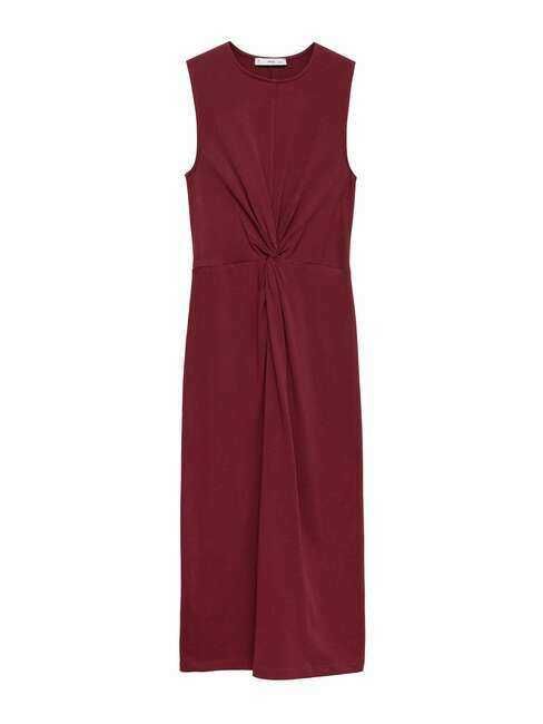 MANGO sukienka bordowa M prosta czerwona długa