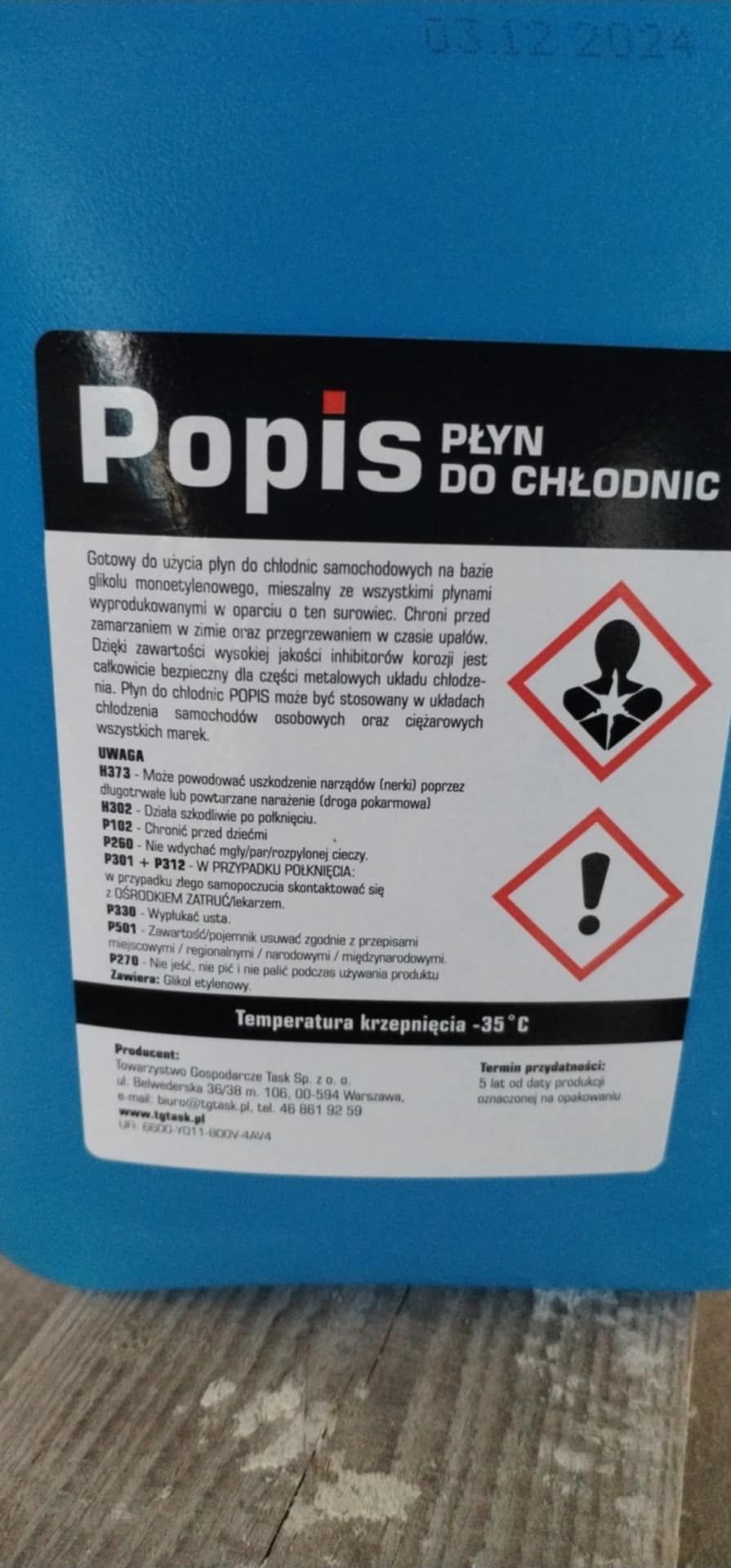 Glikol / płyn do chłodnic -35°