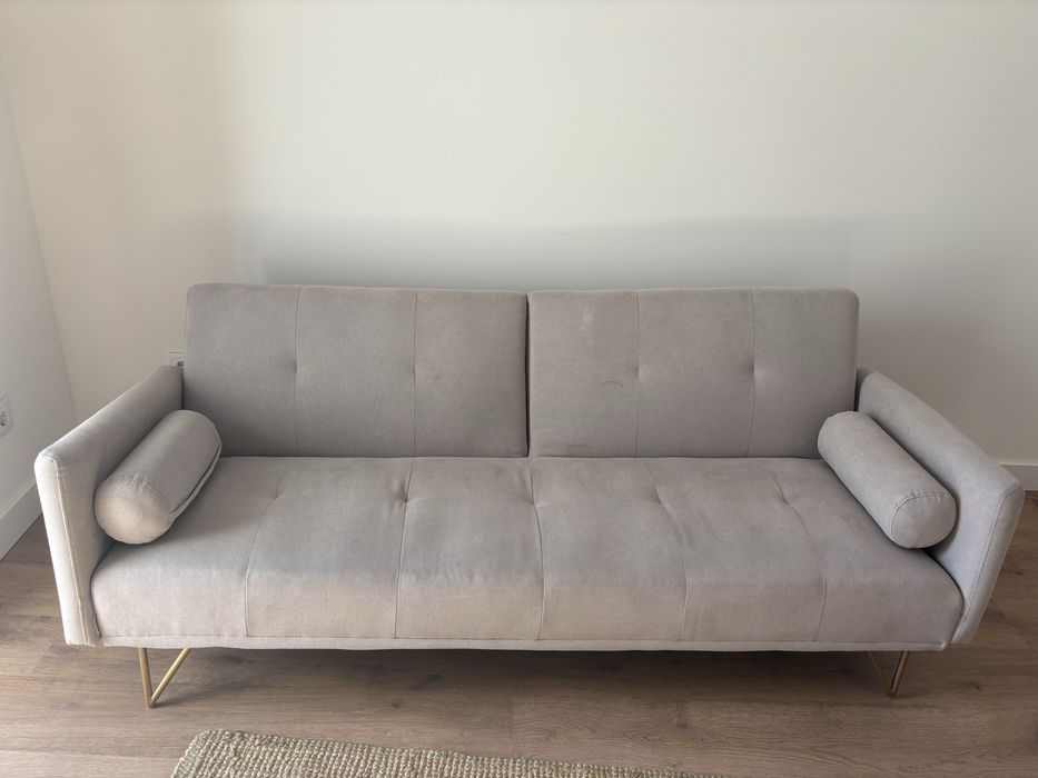 Sofá-cama cinzento