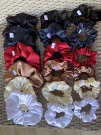 Scrunchies jedwab 100% zestaw 3 gumek w rozmiarach S,M,L