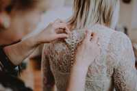 suknia ślubna | krótka | koronkowa | tiul