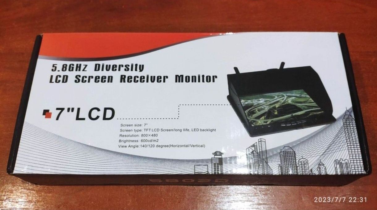 FPV монитор LCD 5802D 7" со встроенным приемником 5.8 GHz