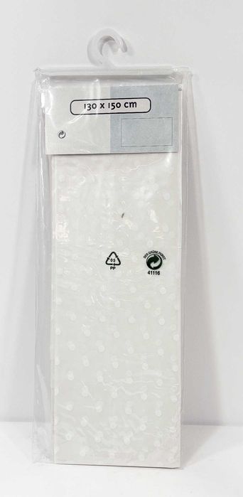 Obrus ochronny biały w kropki cienki 130x150cm