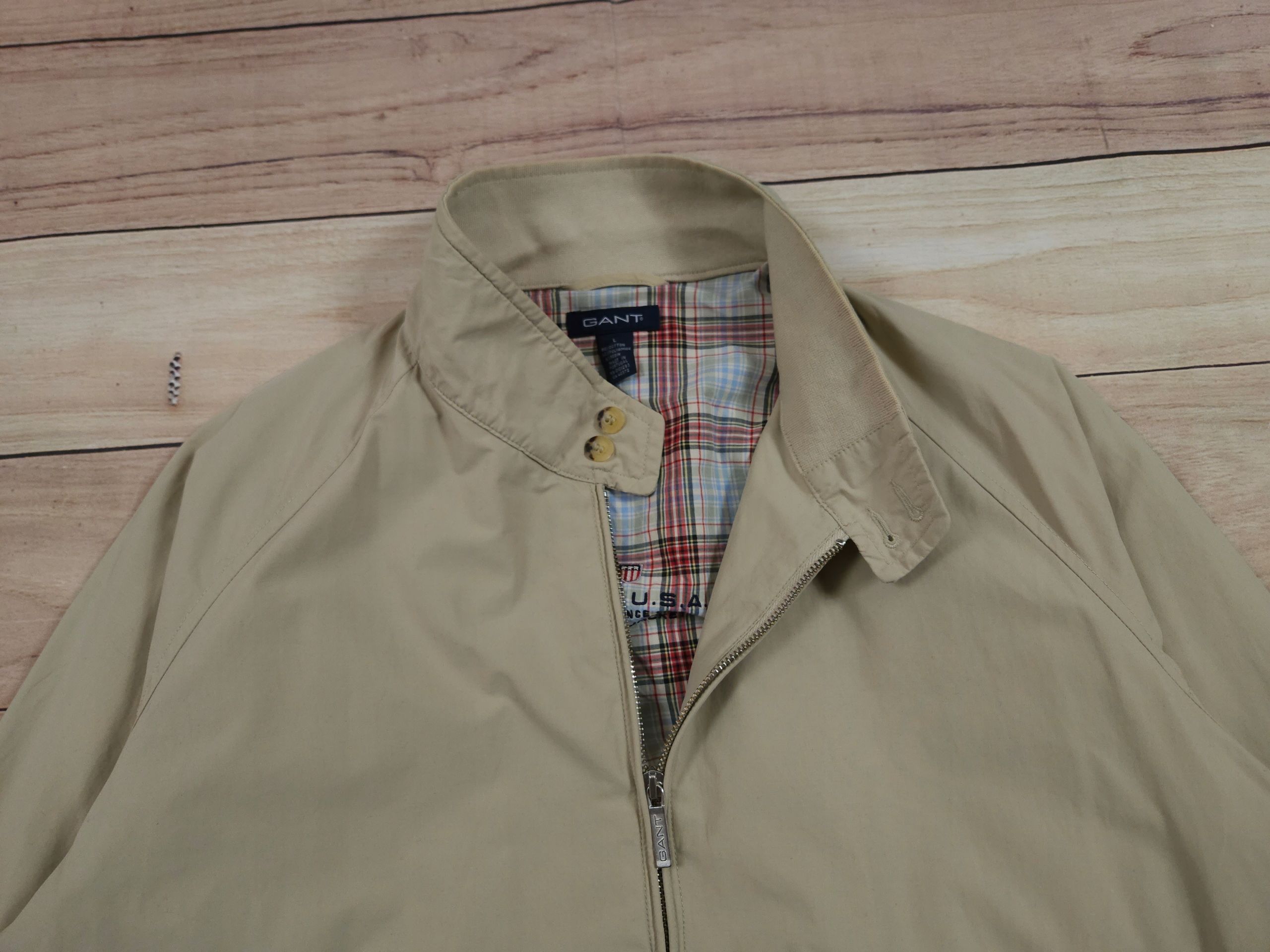 GANT The Ivy Jacket Kurtka Harrington Męska Beżowa r. L