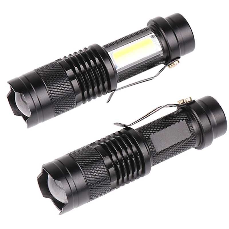 Тактический фонарь-зум 2в1 с боковой лампой ліхтарик на аккумуляторе