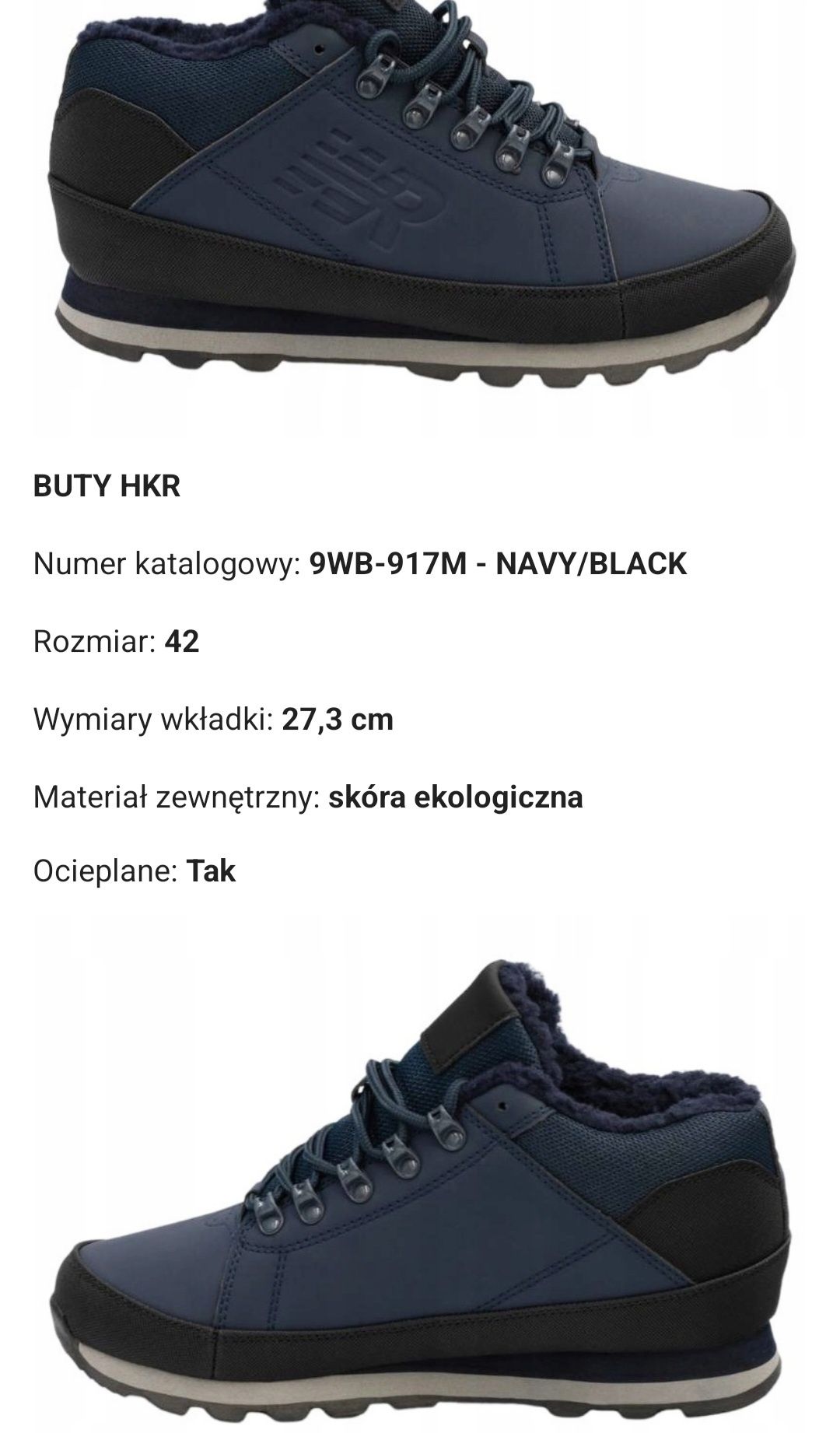 Buty zimowe w rozmiarze 42