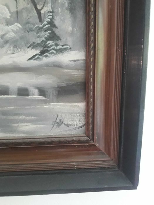 Obraz olejny na płótnie - pejzaż zimowy