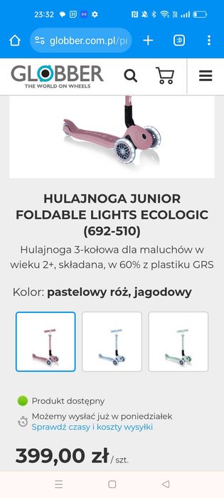 Hulajnoga Globber świecące kółka