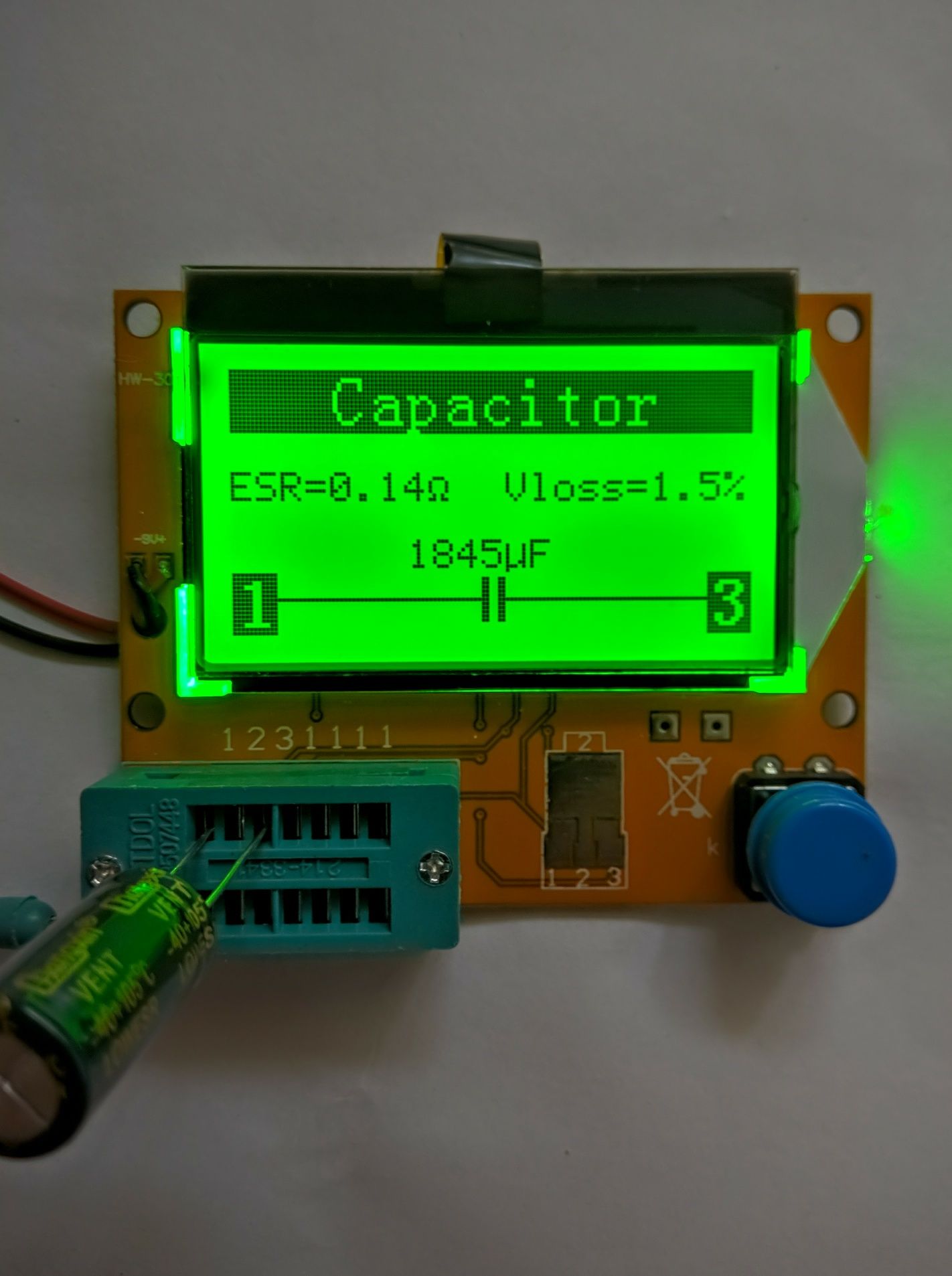 ESR тестер электронных компонентов LCR-T4 ATmega328 nostripgrid