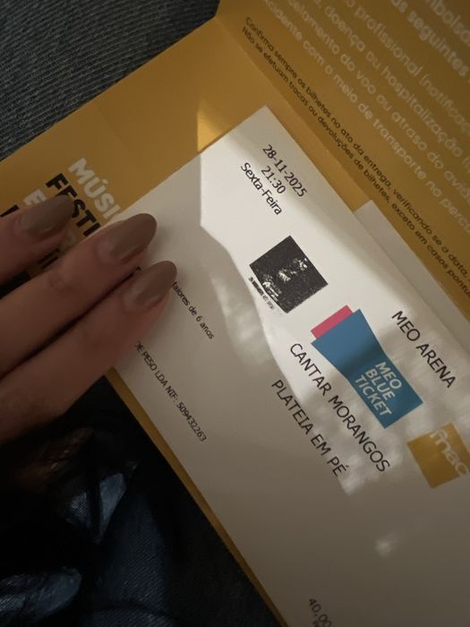 Bilhete - cantar morangos