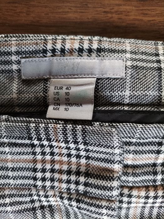 Spodnie w kratę szaro brązowe H&M rozmiar 40
