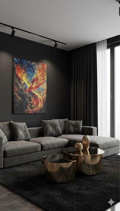 Картина Фенікс жар птиця холст акрил енергія дух сила вогонь феникс