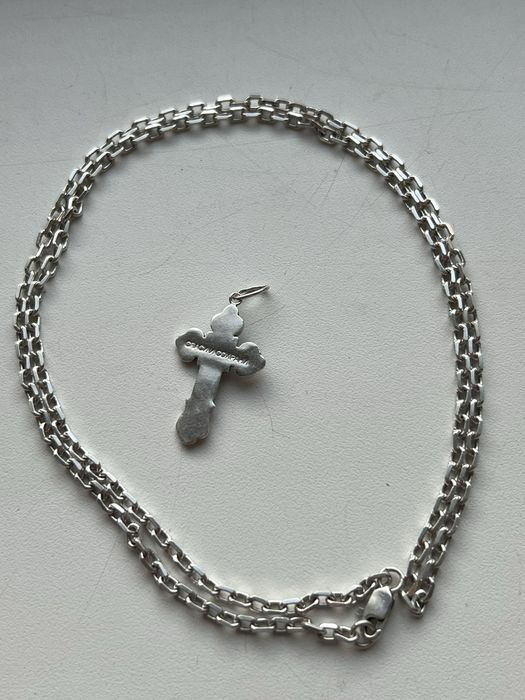 Серебренную цепочка с крестиком 925 17г 65см
