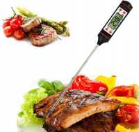 Termometr Do Mięsa Z Sondą Elektroniczny Wyświetlacz Lcd Na Baterie