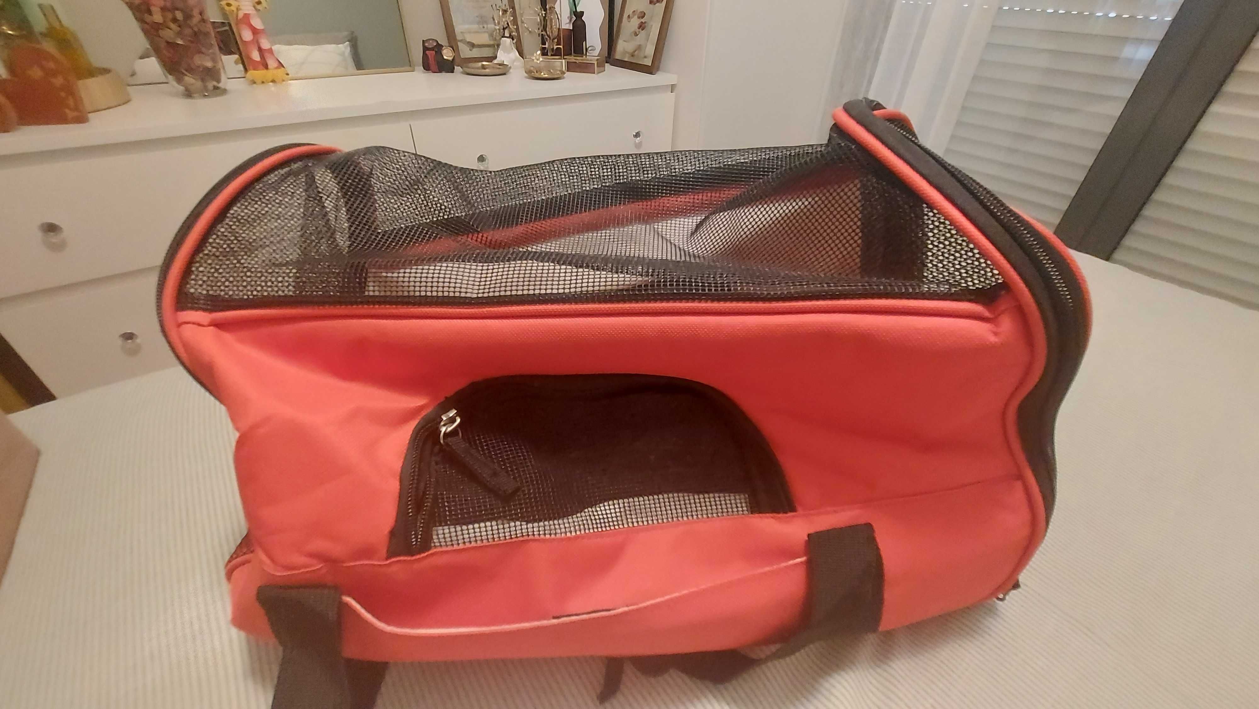 Bolsa para transporte para gatos vermelha tamanho M