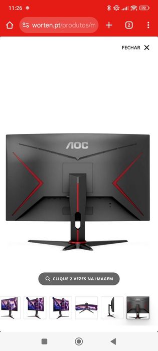 Monitor Curvo AOC C27G2U/BK VA 27" FHD 16:9 165Hz FreeSync