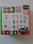 1 2 3 Puzzle Números/quantidades/sequências 3-6 anos Headu