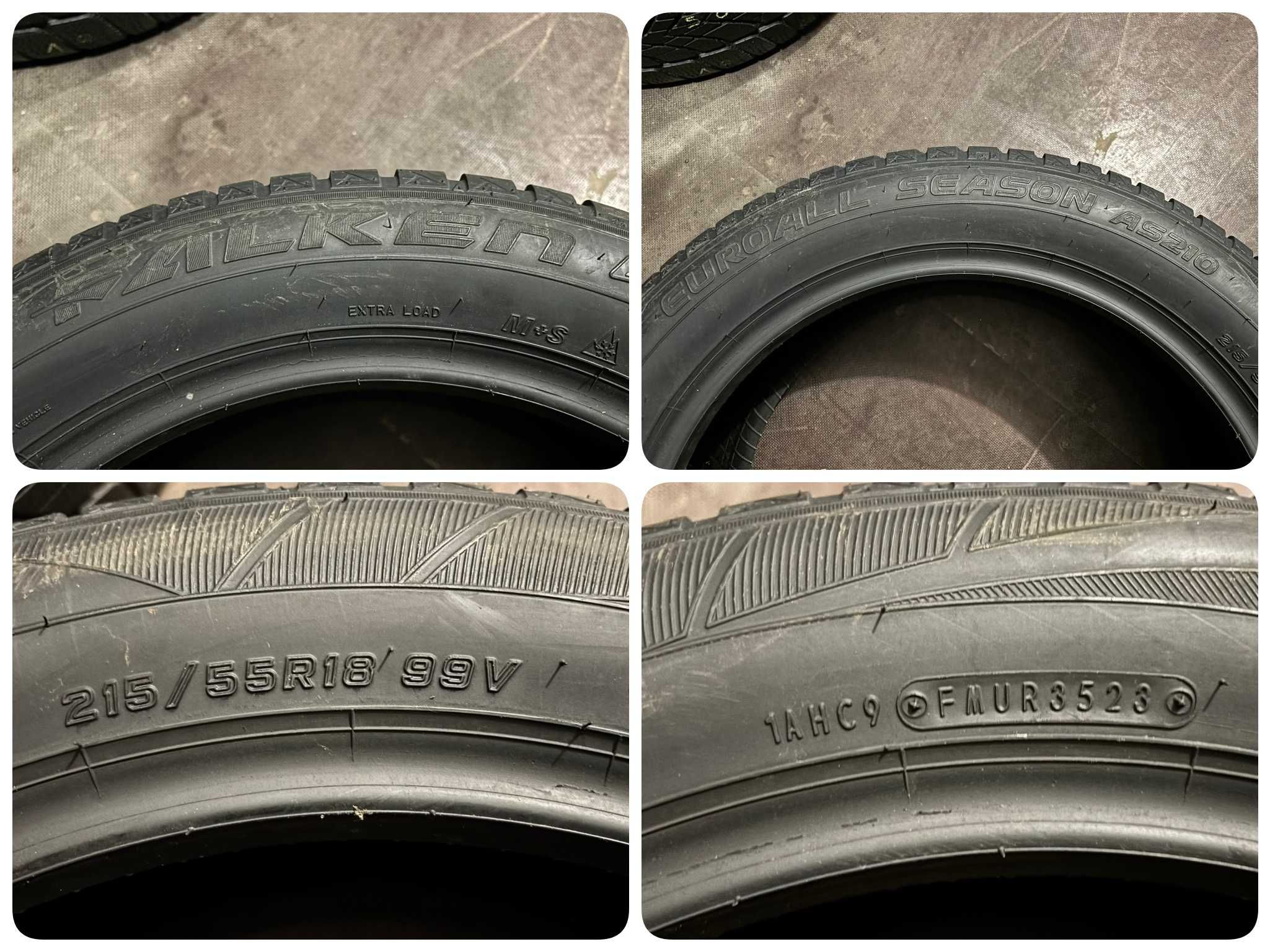 2X OPONY CAŁOROCZNE 215/55R18 99V Falken EuroAll Season 7.7MM 2023R
