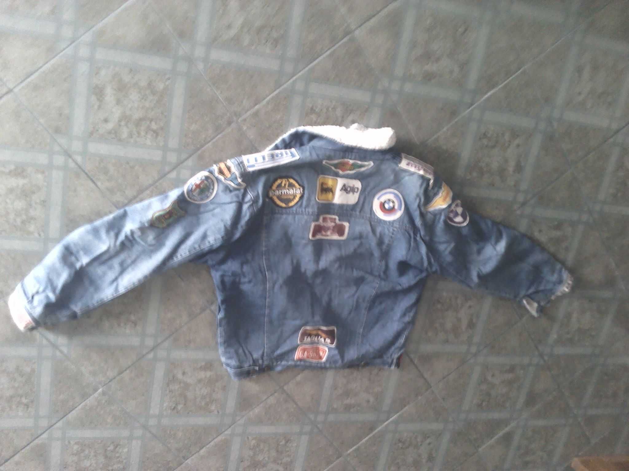 Jaqueta de ganga azul sherpa, VINTAGE!