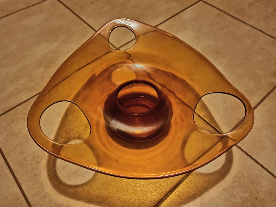 Szklana patera kolecjonerska, vintage, prl, niespotykana