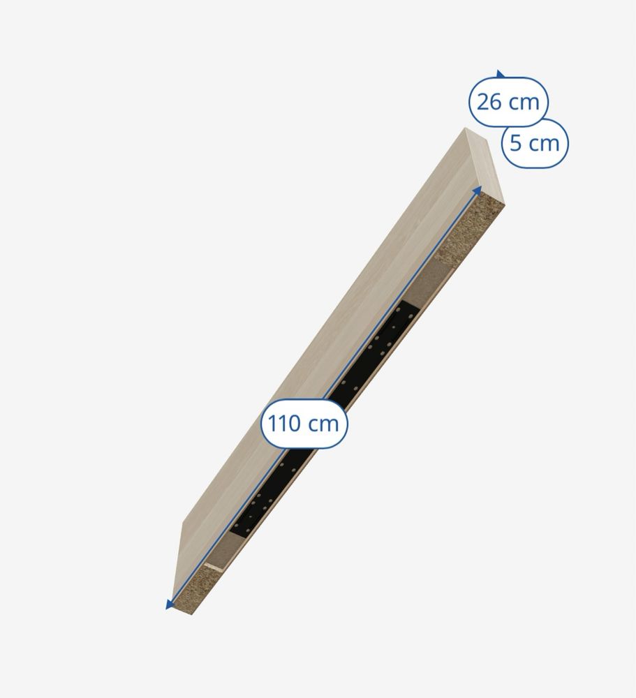 Półki ścienne x 2 IKEA dąb bejcowany na biało