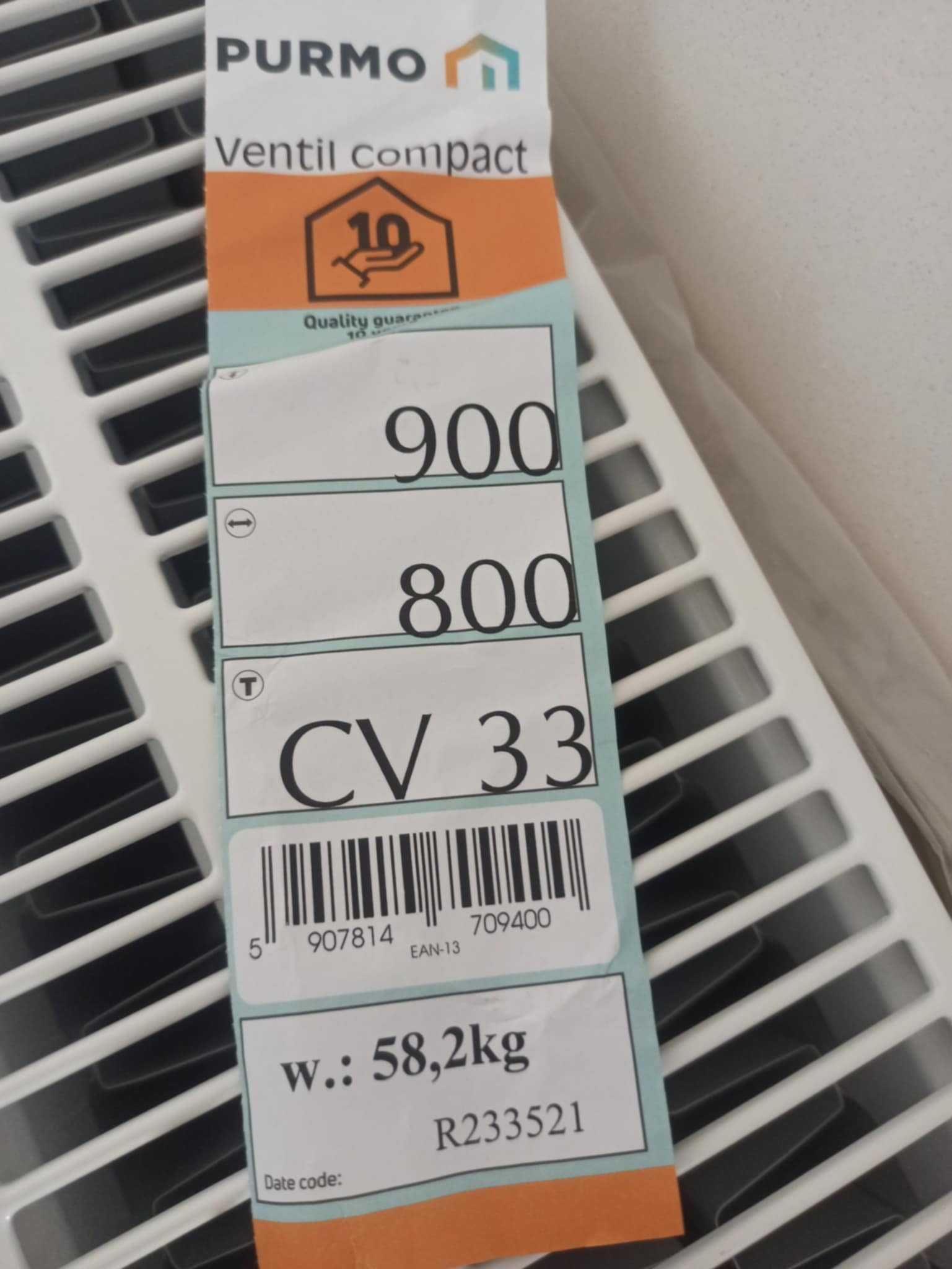 Grzejnik Purmo CV33 900x800 dolny prawy