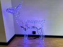 Duży renifer XXL kręcący głową,niebieski led + gratis lampki choinkowe