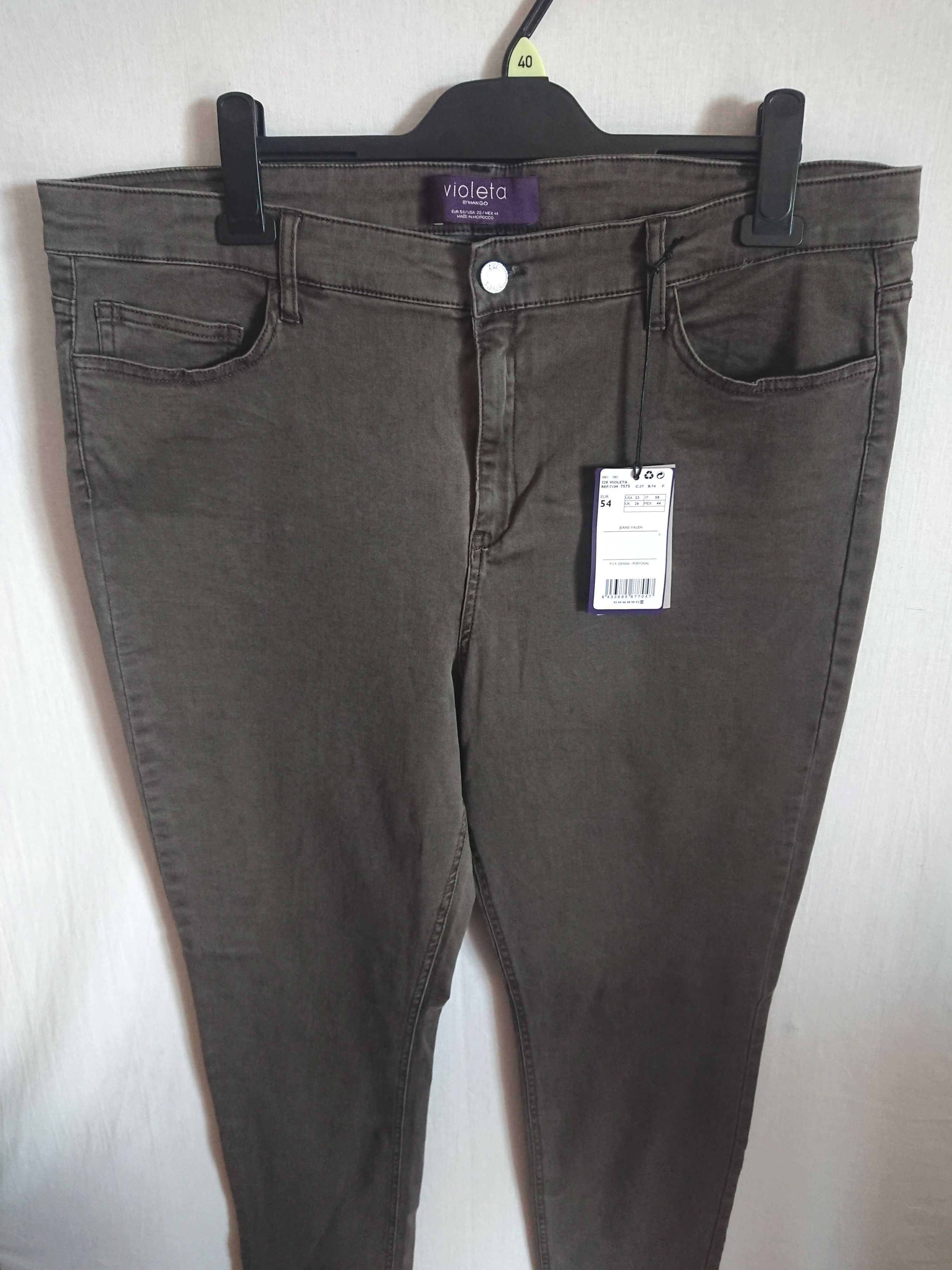 Mango Violeta Jeans Slim Fit Skinny Normalny Stan Khaki r.54