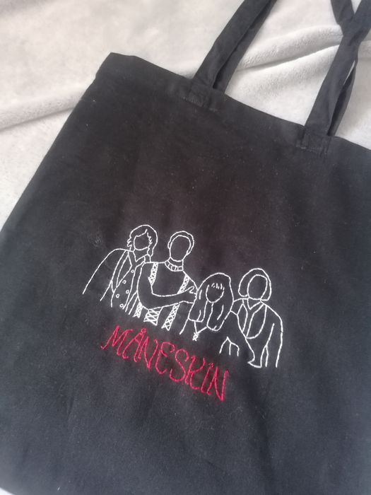 Czarna torba bawełniana MANESKIN tote bag shoper bag