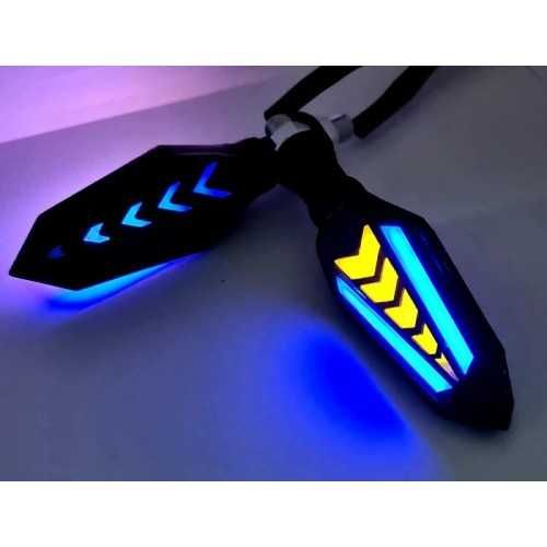 Динамические мото повороты Hongbo с синим габаритом, (к-т 2 штуки)