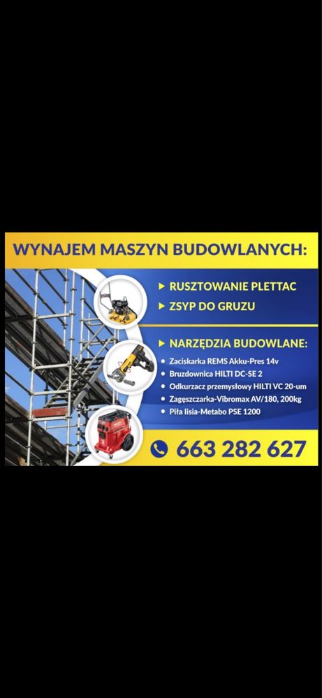 Wynajem rusztowania plattec, wynajem  rusztowania