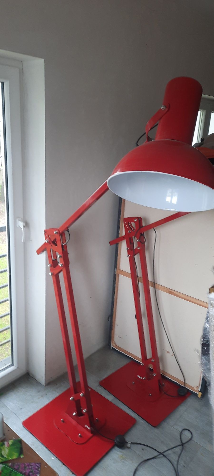 Lampa podłogowa kreślarska duża czerwona-KING SIZE