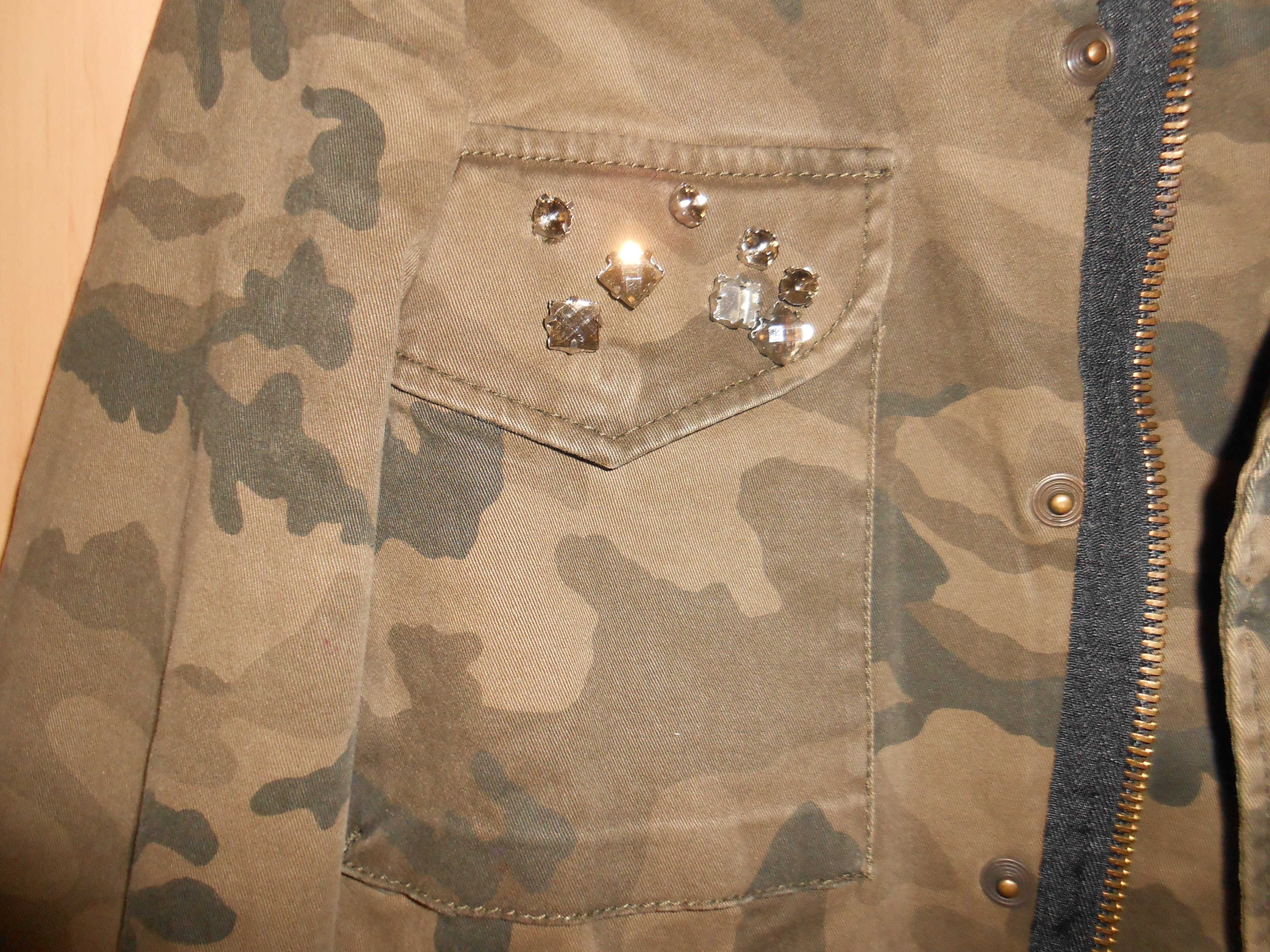 куртка піджак хакі військовий принт від Зара розмір s