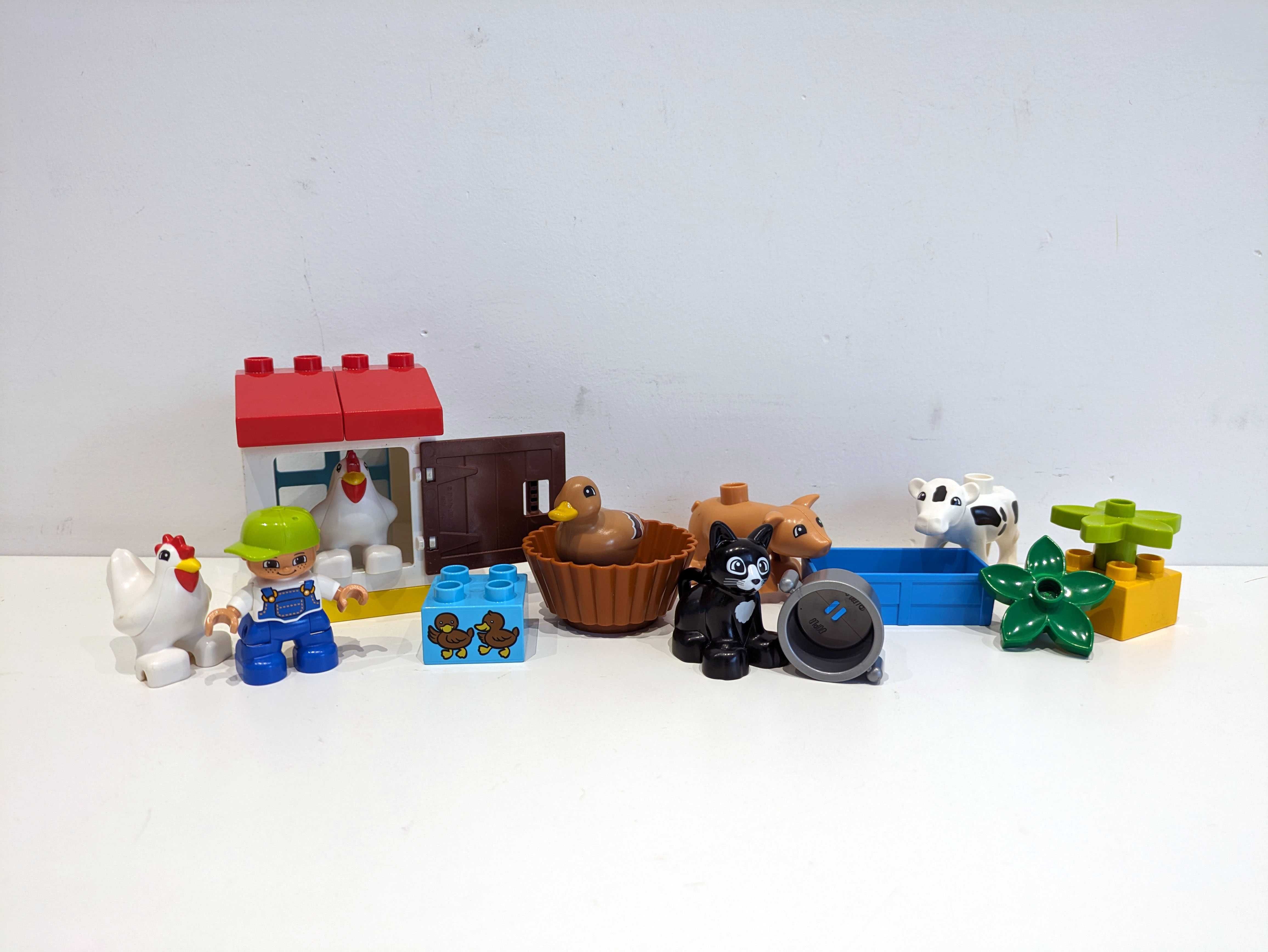 Lego DUPLO 10870 zwierzątka hodowlane krowa świnia kot 10581 kaczki