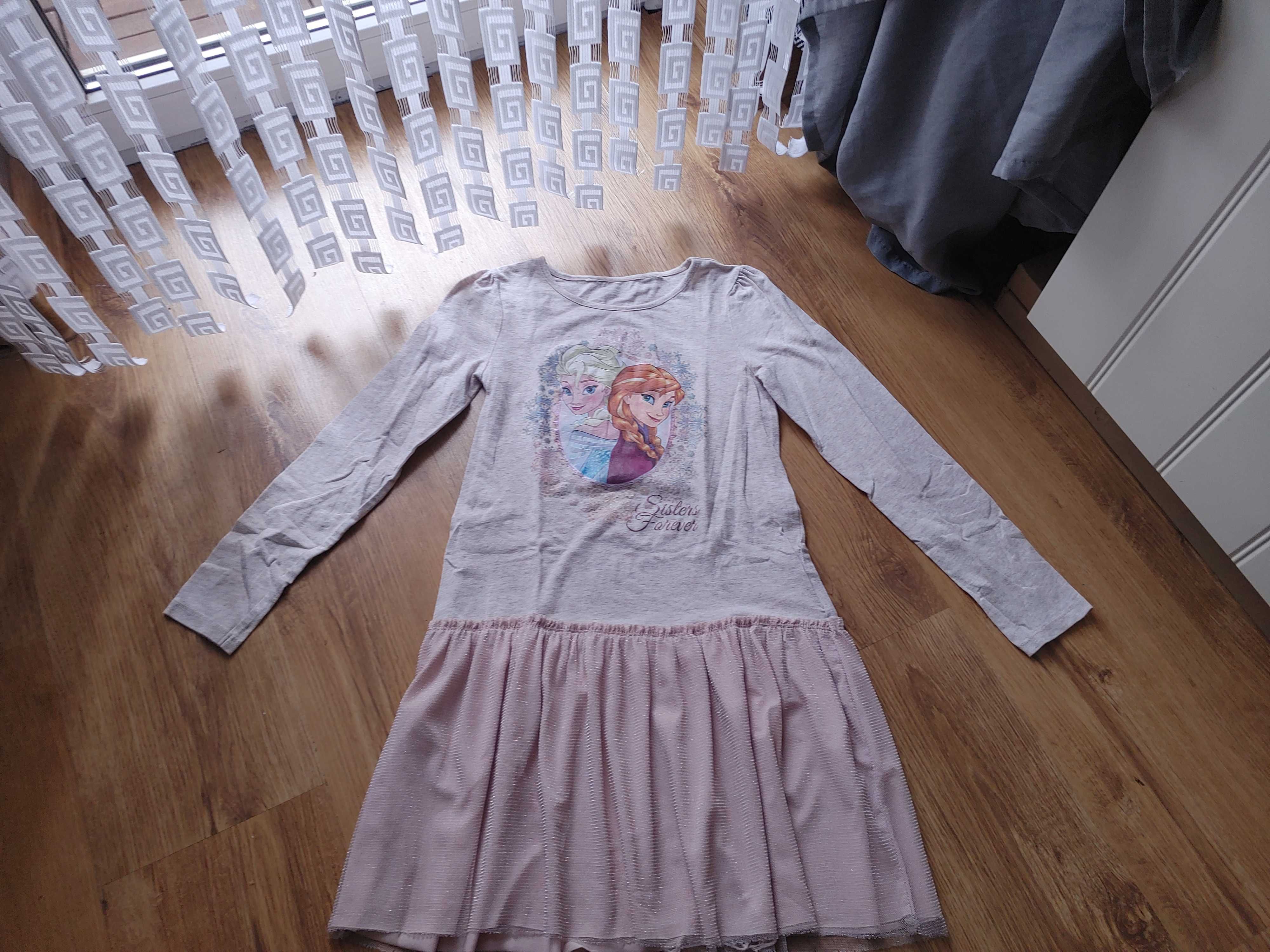 H&M sukienka Kraina Lodu 140cm 8l+ bdb+