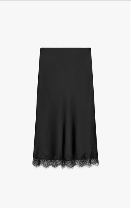 Крамива атласна спідниця з мереживомфірми Zara
