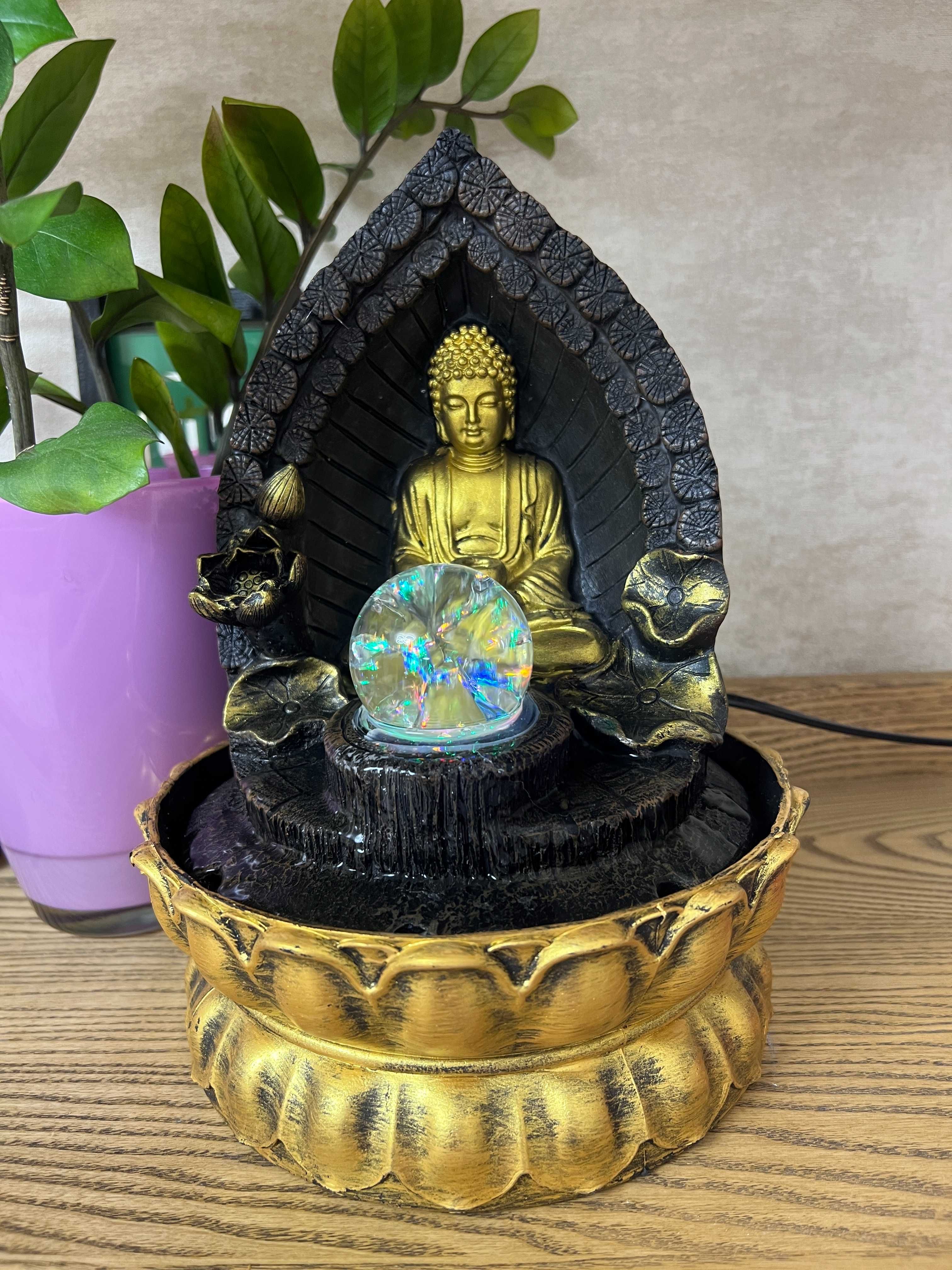 Кімнатний настільний фонтан з підсвічуванням Будда