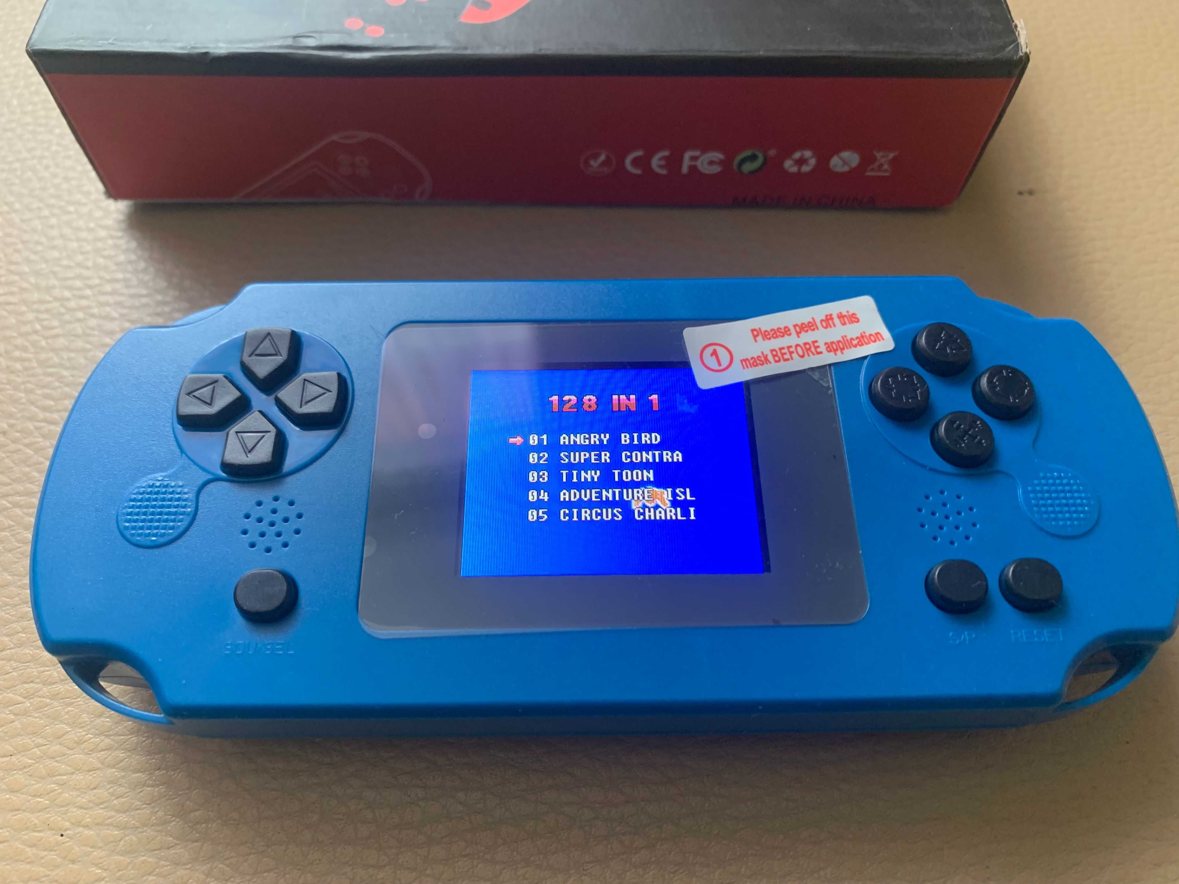 Mini Konsola RETRO GAME 128 GIER niebieska