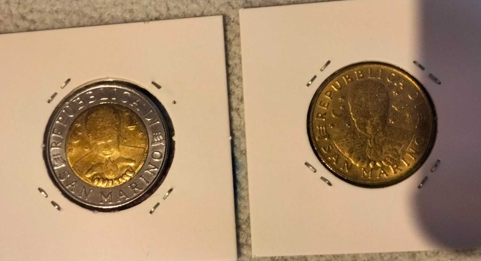 Moedas San Marino - 200 e 500 Liras - 1996